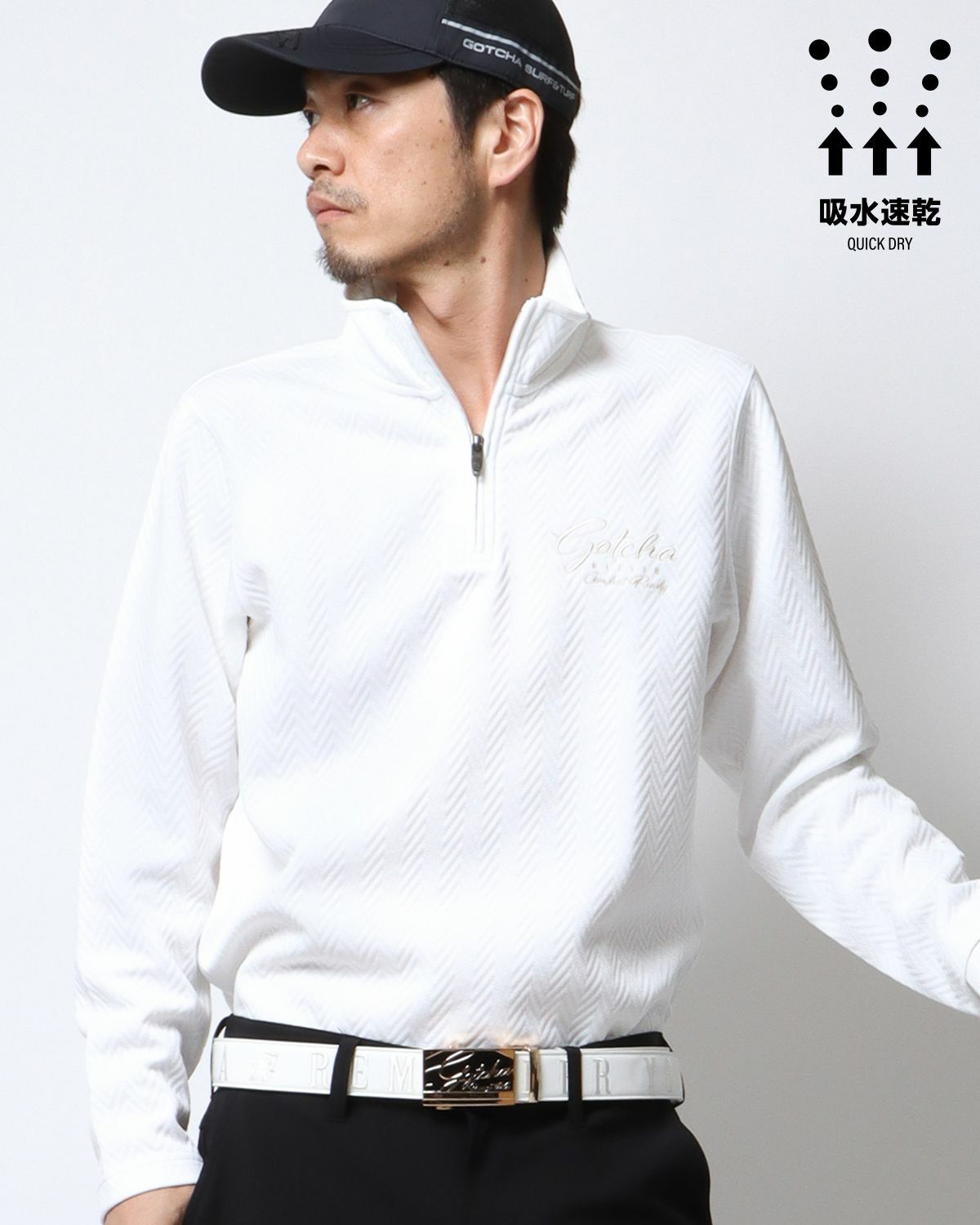 ホワイト：180cm67kg(Lサイズ着用)