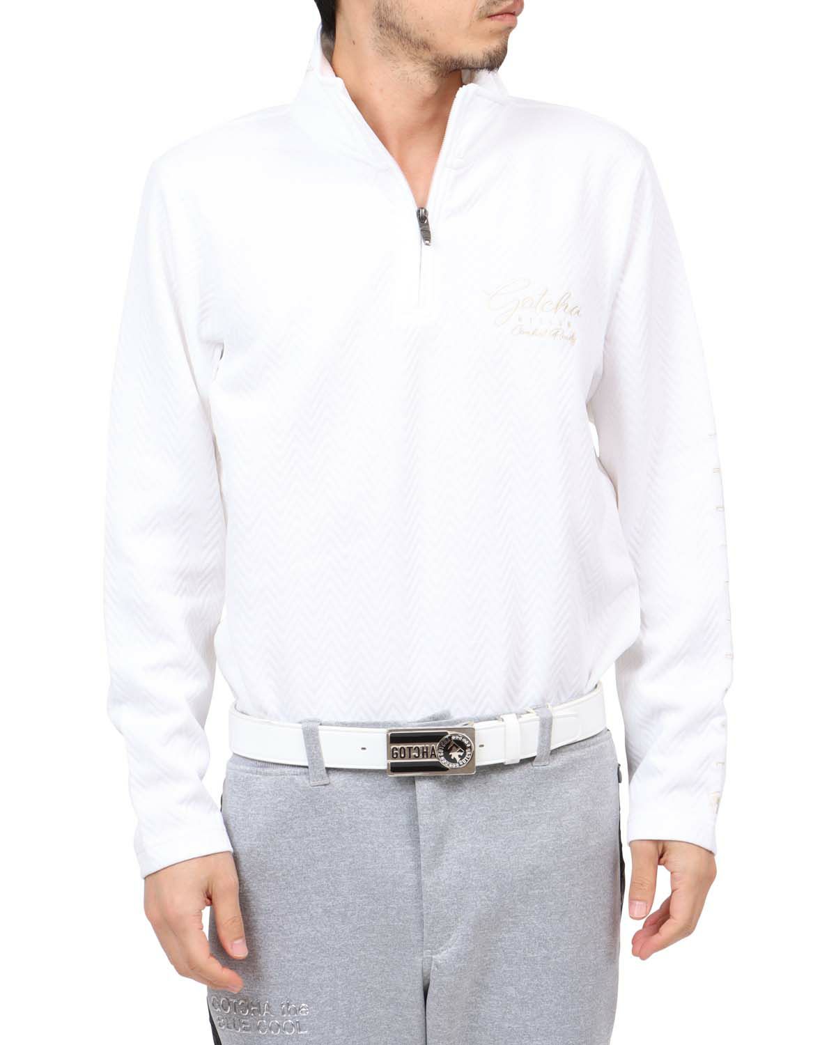 ホワイト：180cm67kg(Lサイズ着用)