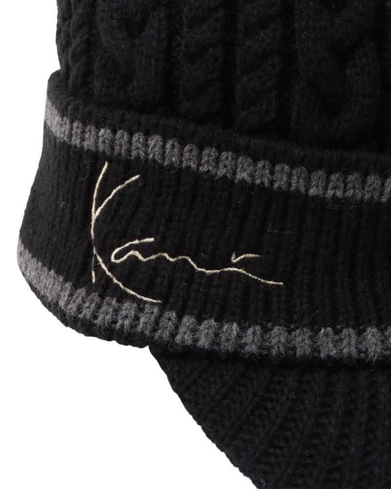 Karl Kani GOLF] ツバ付き ライン ニット キャップ | PEET