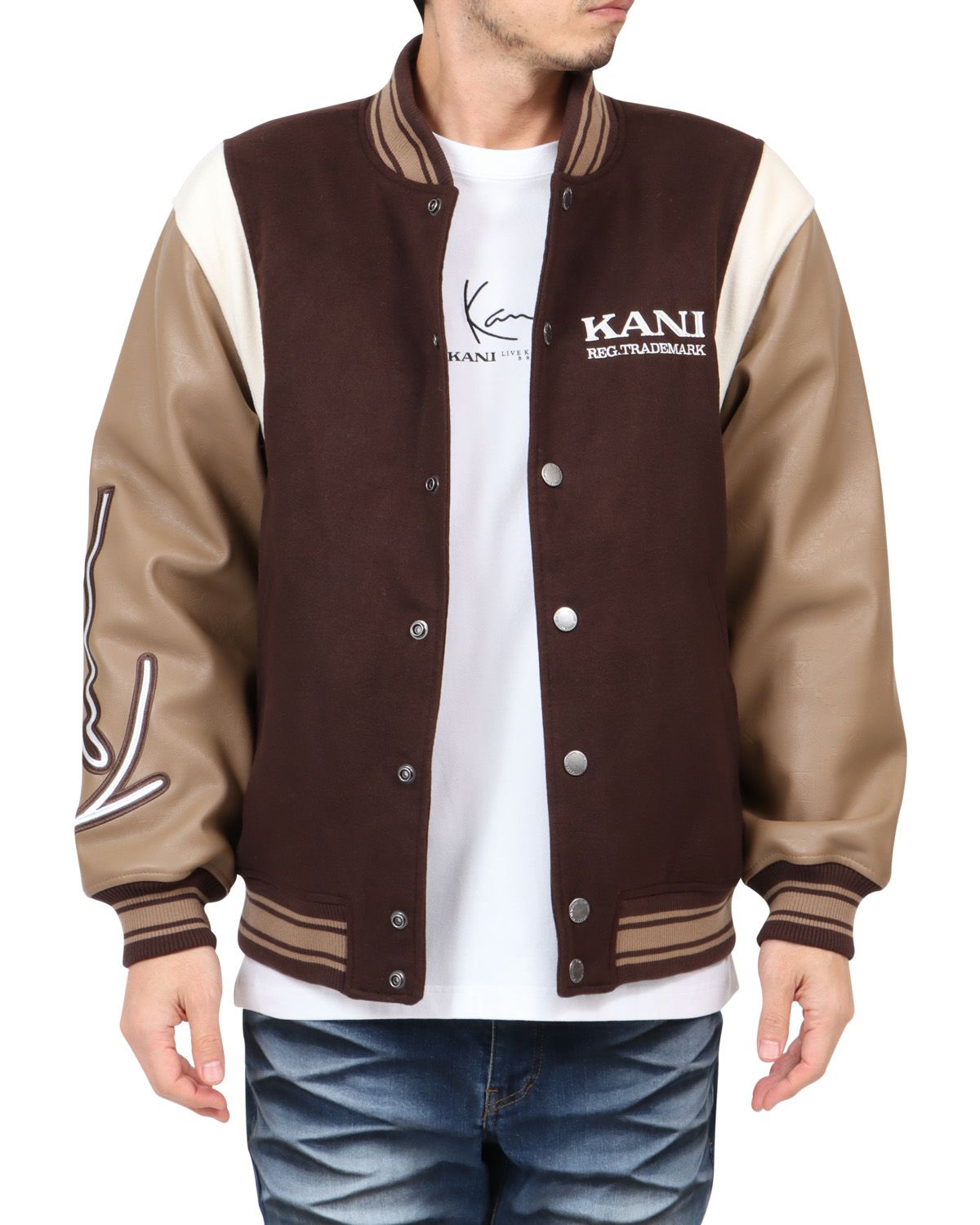 KARL KANIカールカナイ本革レザースタジャンボルドーL