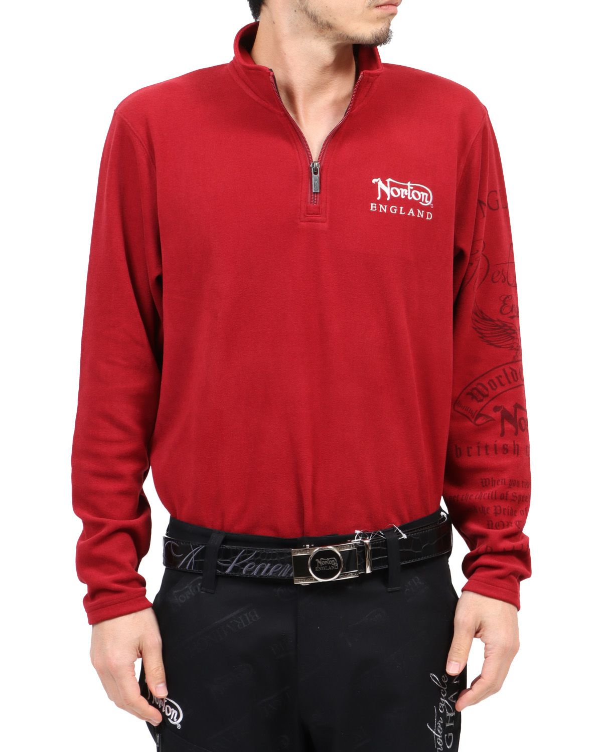 ダークレッド：180cm67kg(Lサイズ着用)