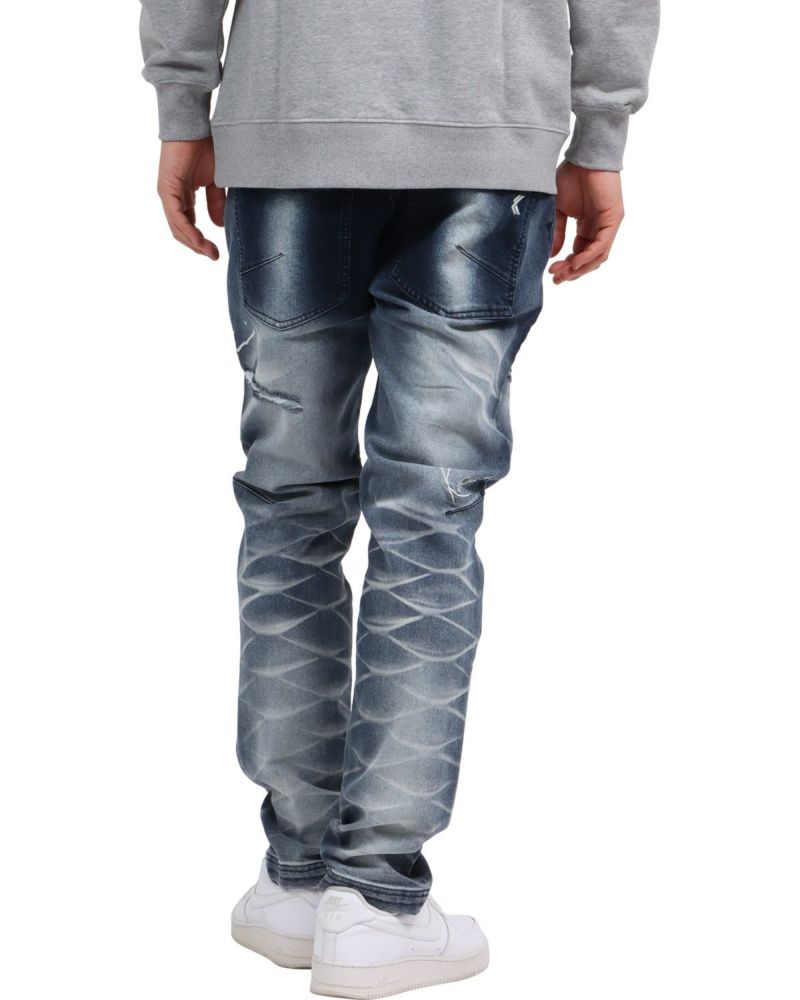 Karl Kani] ストレッチ ウィスカーズ ダメージ デニムパンツ | PEET ONLINE STORE