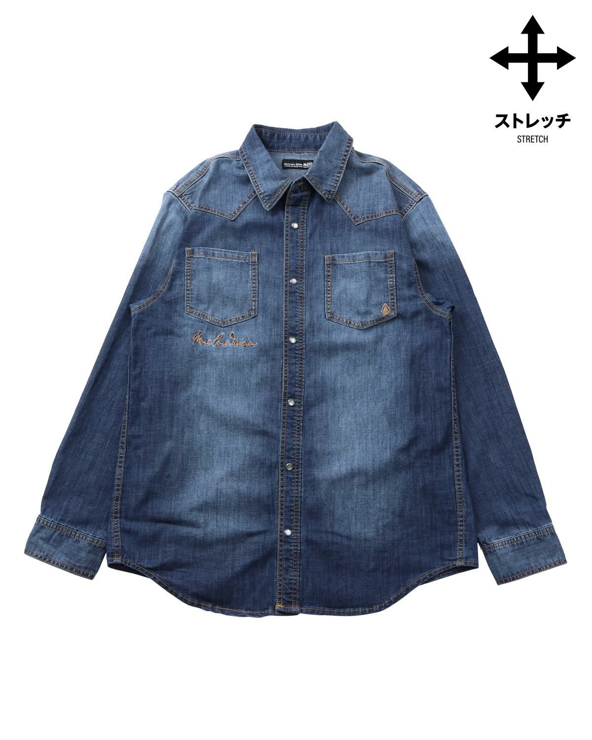 MCD] ストレッチ ウエスタン デニムシャツ | PEET ONLINE STORE
