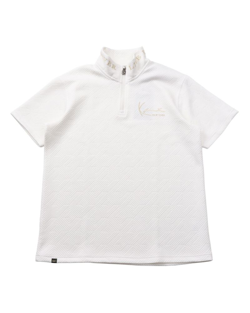Karl Kani GOLF] ドライ 千鳥 ジャカード ハーフジップ Tシャツ