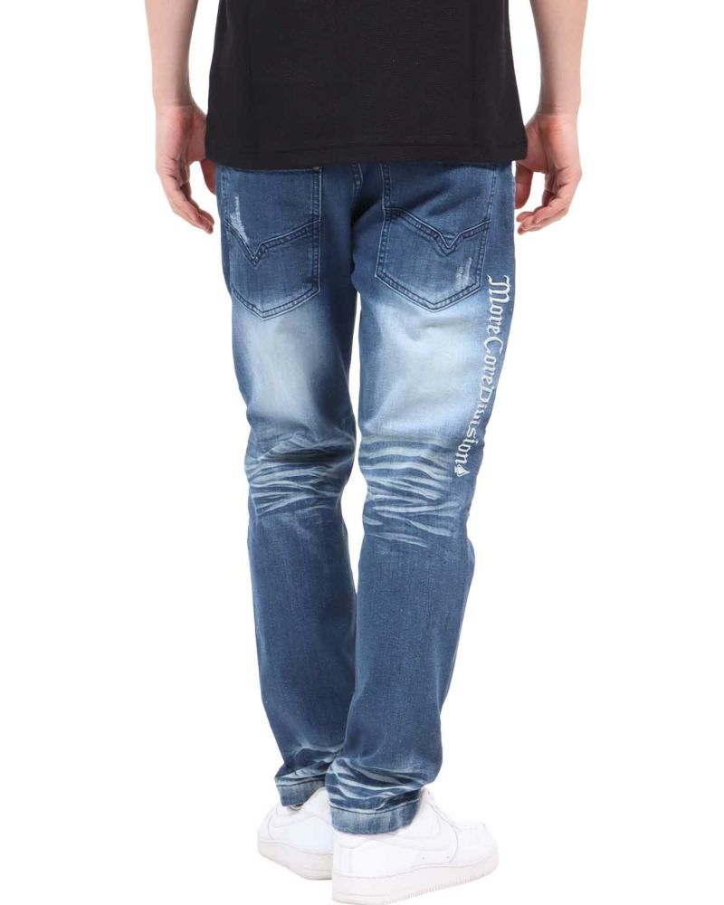 HUMAN MADE ダメージ加工 デニムパンツ ストレッチ L MCD] ストレッチ ステッチ ダメージ デニムパンツ | PEET ONLINE