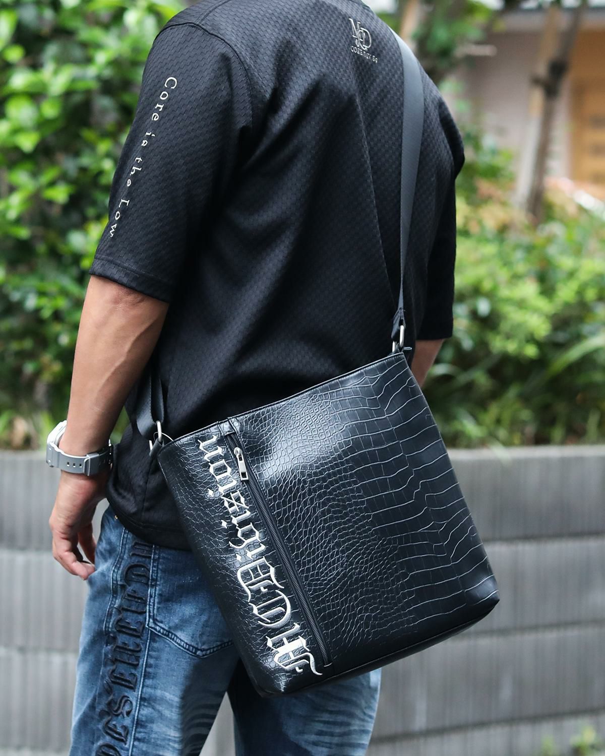 MCD] スクエア クロコダイル ショルダーバッグ | PEET ONLINE STORE