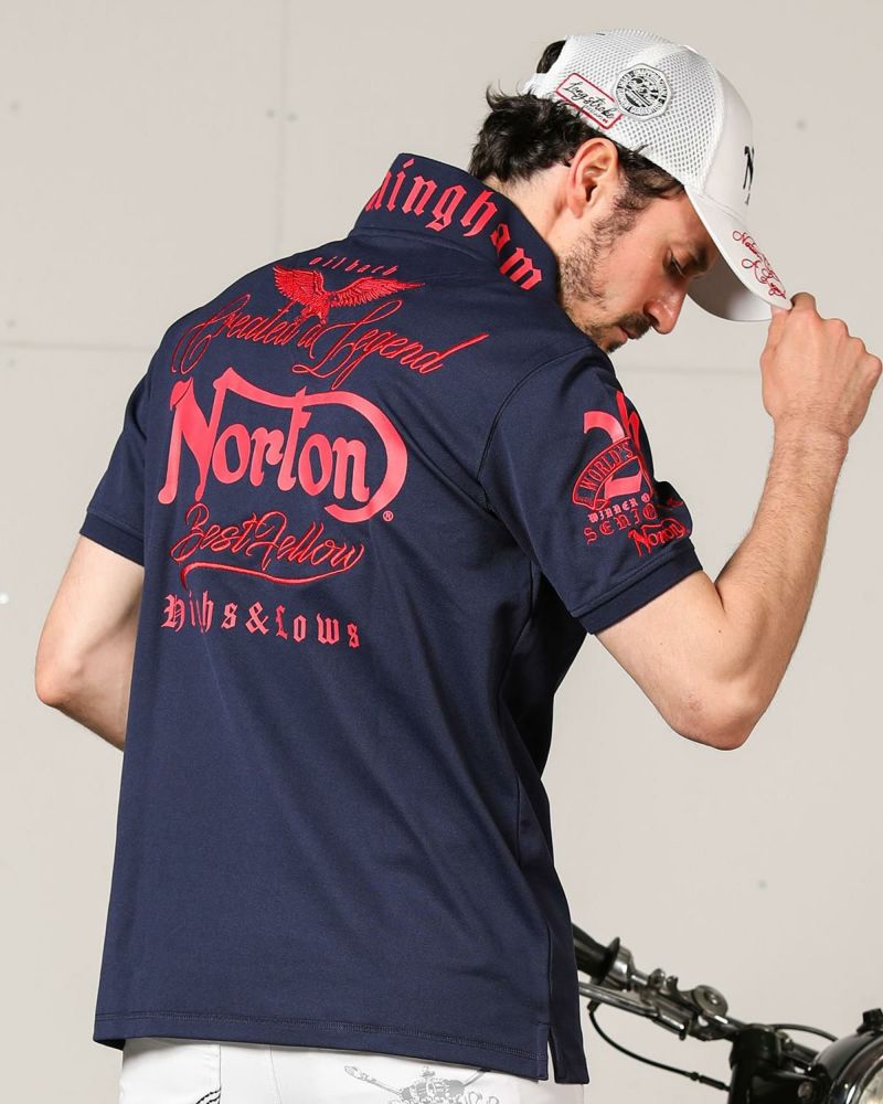 楽天市場】【2/1ポイント5倍x最大半額クーポン祭！】Norton 半袖 ポロシャツ ドライペイズリー オシャレ W衿 MAXポロ 刺繍 バイカー  カジュアル ノートン 242n1200 : Beans webshop