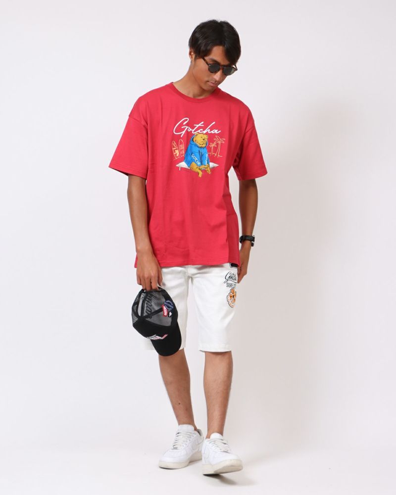 GOTCHA] ドロップショルダー グリズリーベア Tシャツ | PEET ONLINE STORE