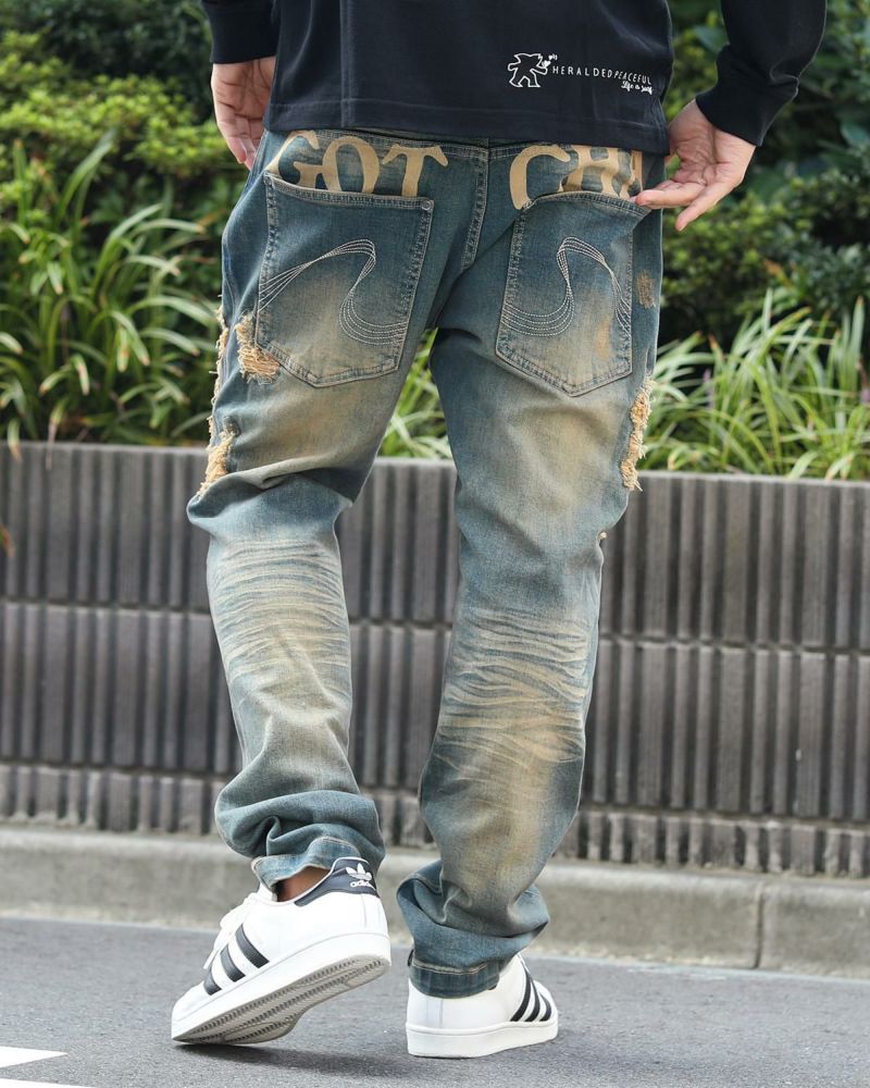 GOTCHA] ストレッチ ハードダメージ デニムパンツ | PEET ONLINE