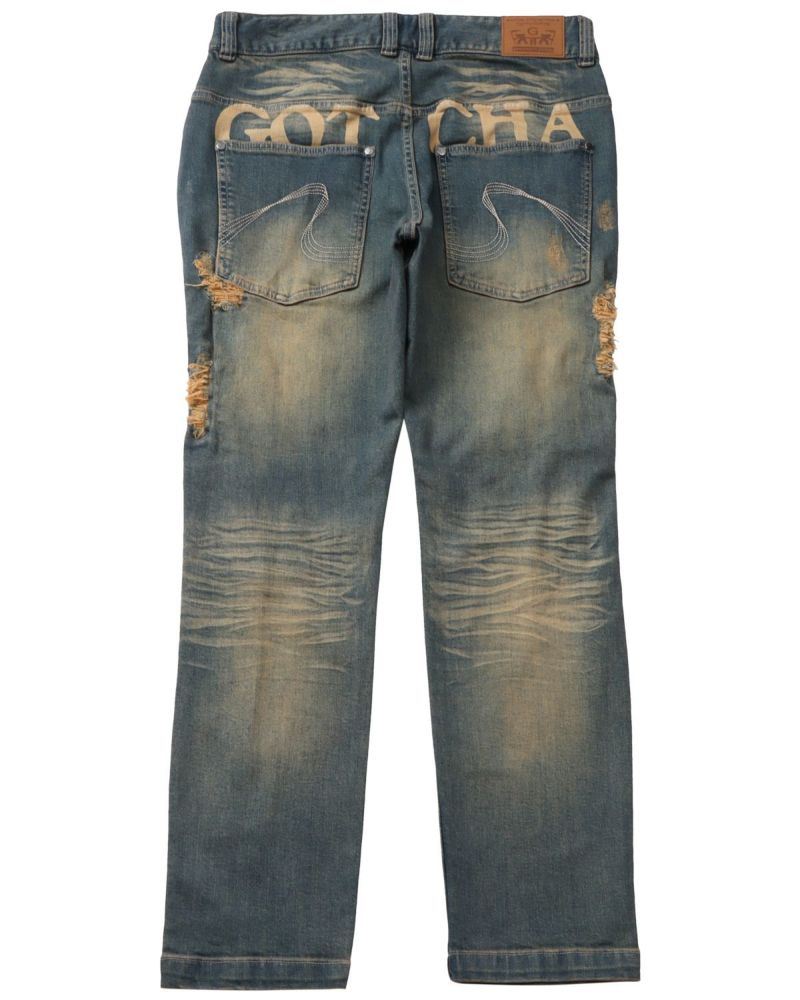 GOTCHA] ストレッチ ハードダメージ デニムパンツ | PEET ONLINE