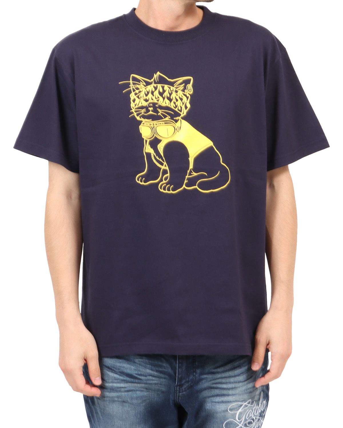 ネイビー：180cm67kg(Lサイズ着用)