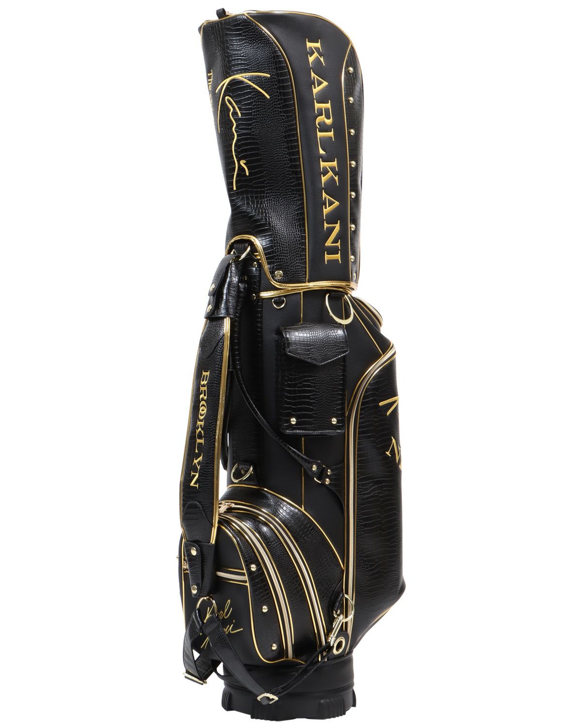 Karl Kani GOLF] ゴールド シャイン クロコダイル キャディバッグ 