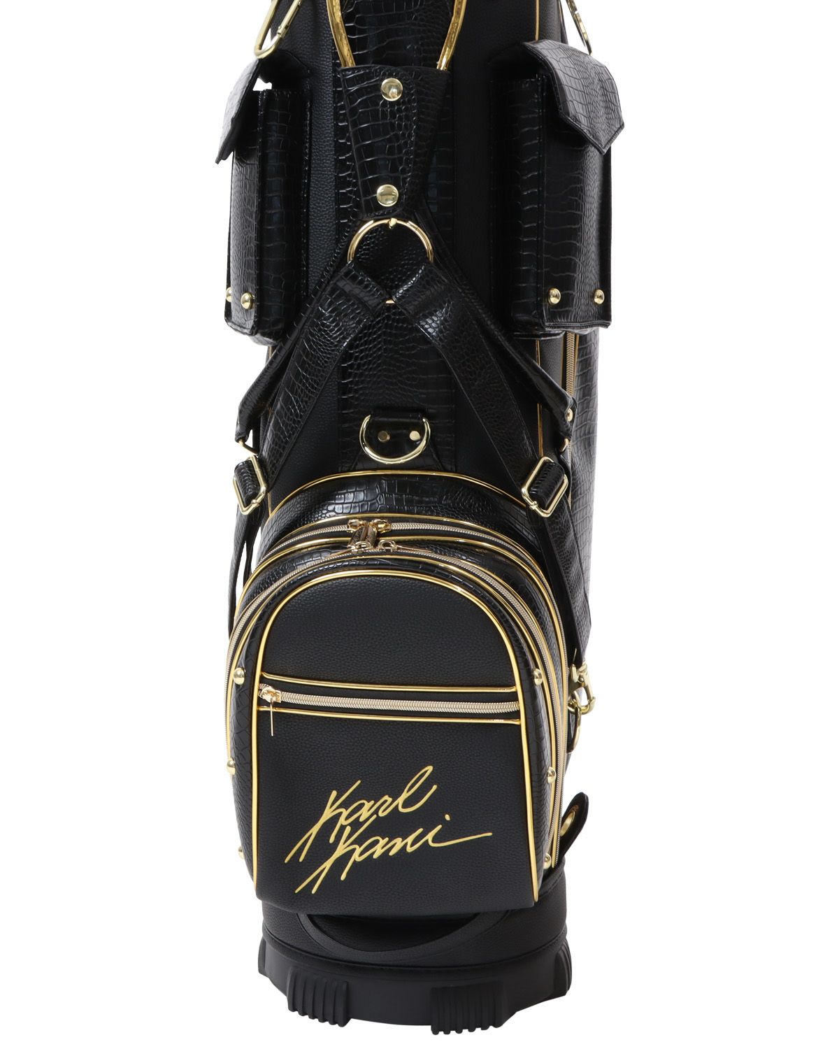 Karl Kani GOLF] ゴールド シャイン クロコダイル キャディバッグ 