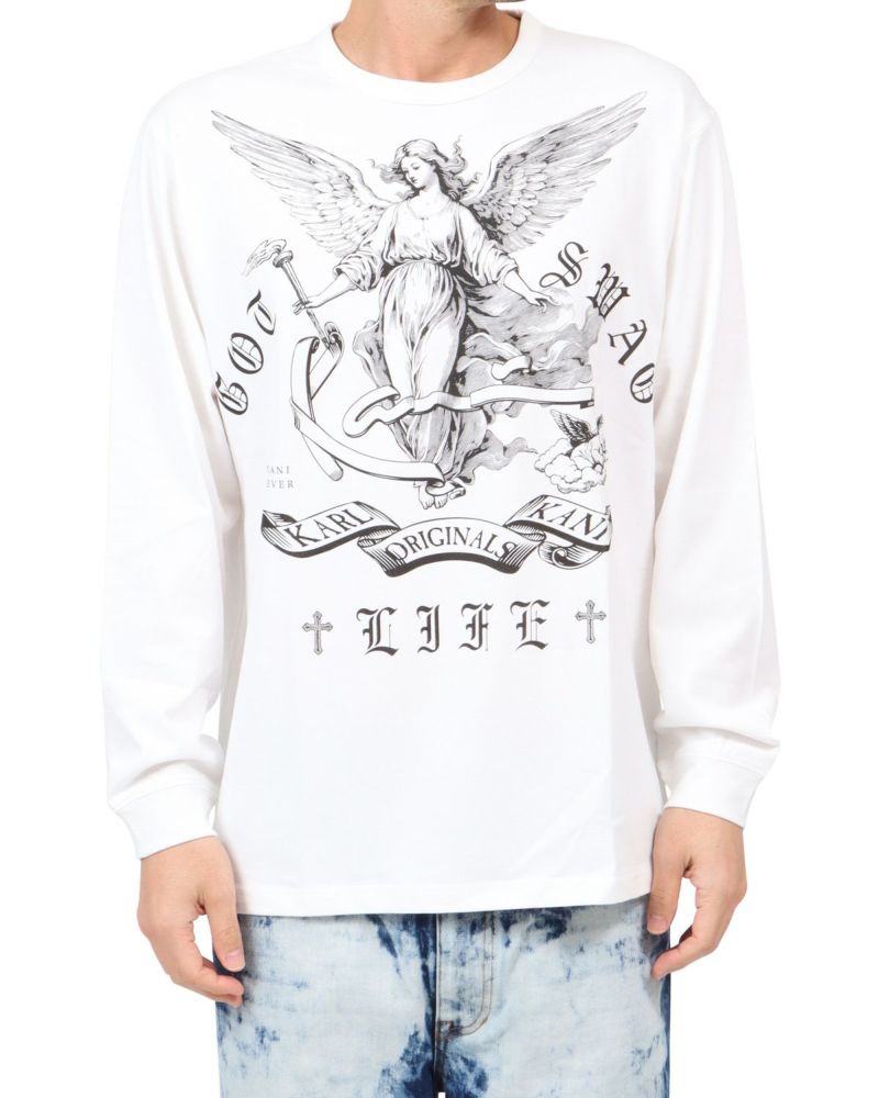 オフホワイト：180cm67kg(Lサイズ着用)