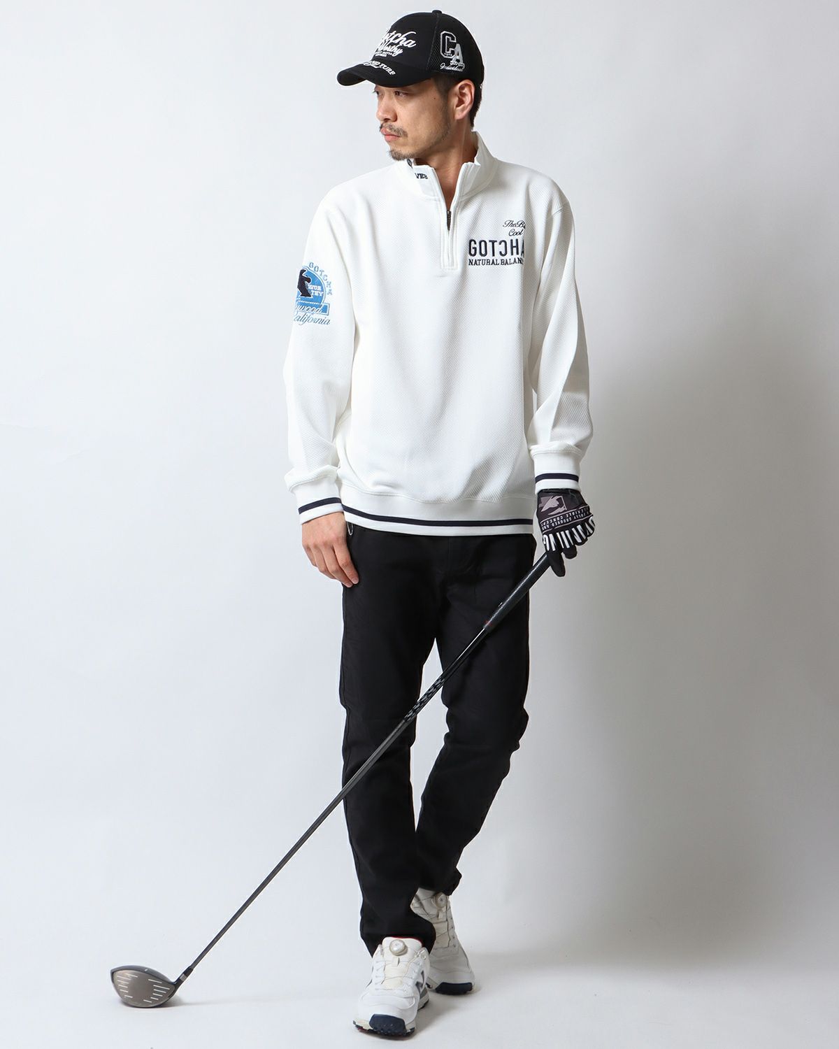 ホワイト：180cm67kg(Lサイズ着用)