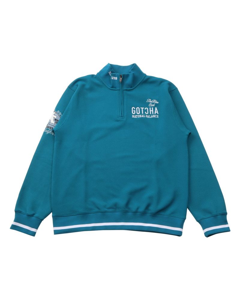 GOTCHA GOLF] 抗菌防臭 さがら 刺繍 ハーフジップ トレーナー | PEET