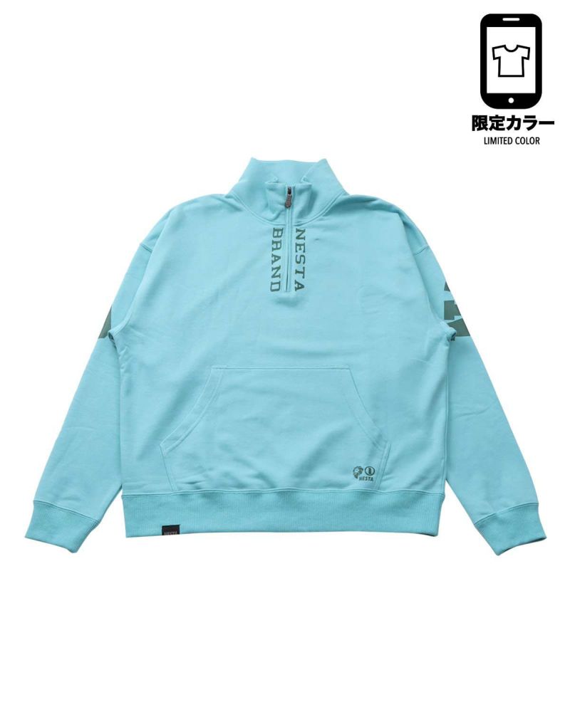NESTA BRAND] 裏毛 跨ぎ ロゴ ハーフジップ トレーナー | PEET ONLINE