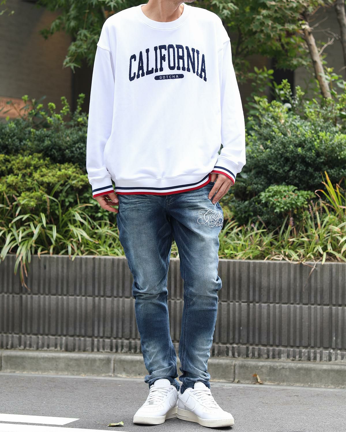 ホワイト：180cm67kg(Lサイズ着用)