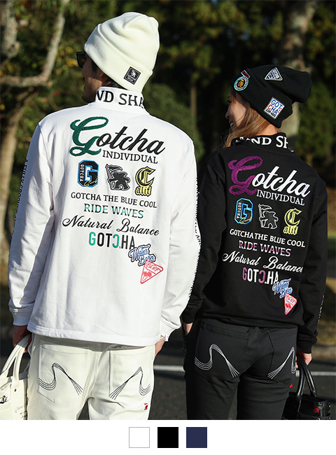 (左)ホワイト：180cm67kg(Lサイズ着用) (右)ブラック：170cm(Sサイズ着用)