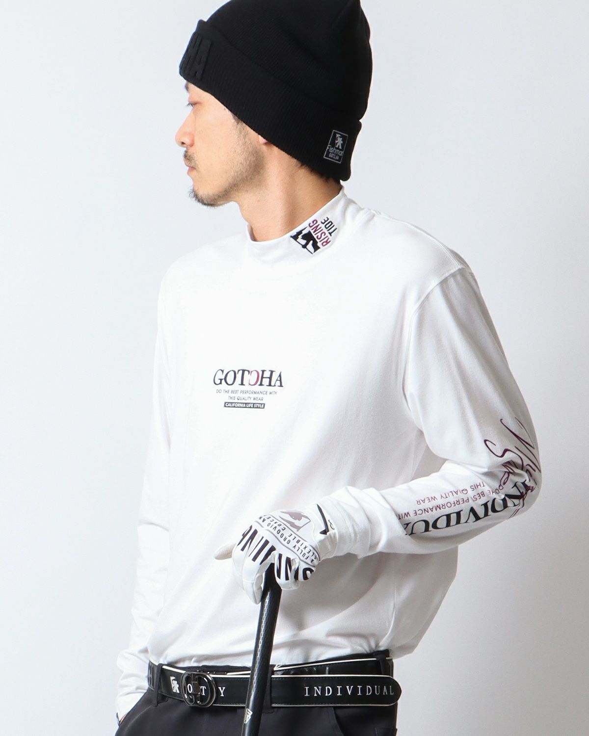 ホワイト：180cm67kg(Lサイズ着用)