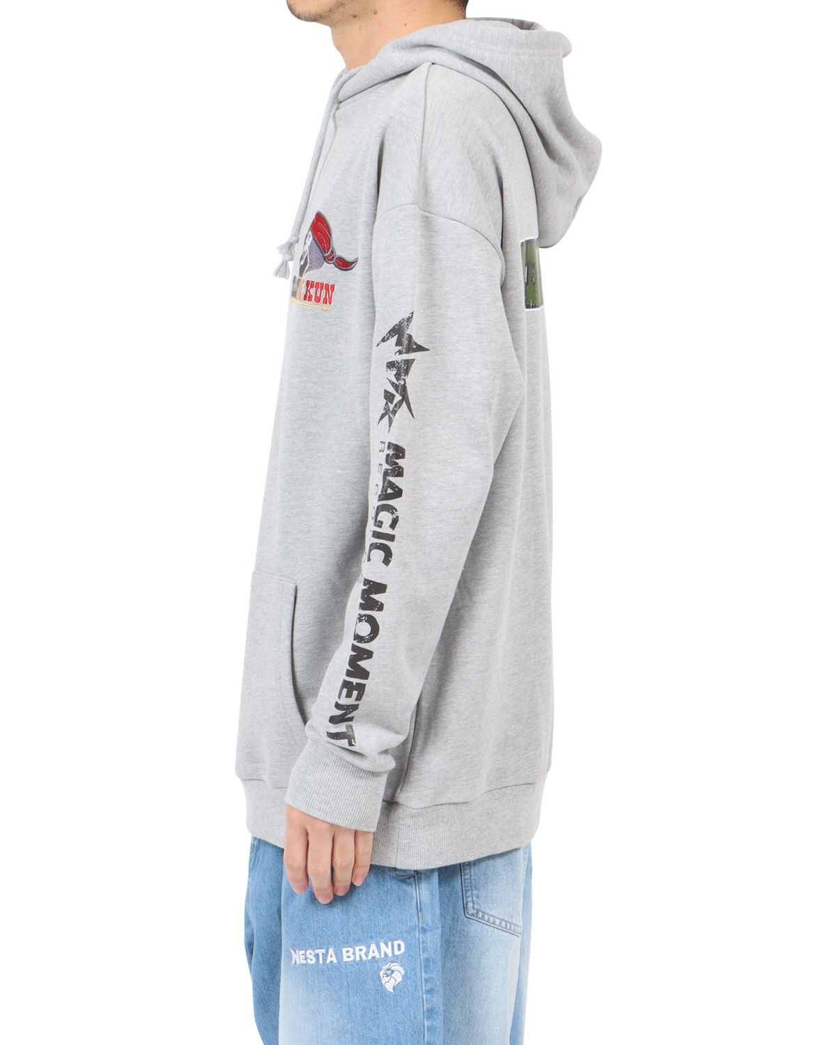 杢グレー：180cm67kg(Lサイズ着用)