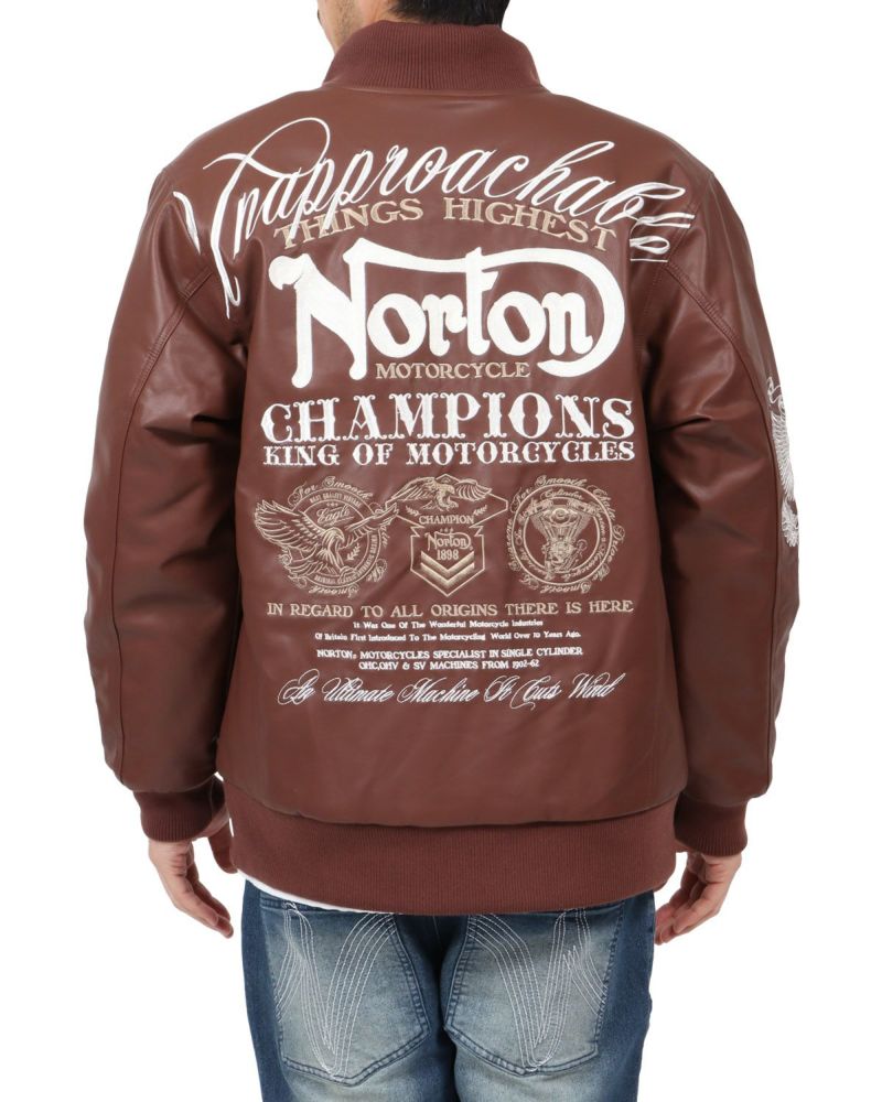 Norton] MAX デザイン 衿スタンドリブ PU 中綿 ジャケット | PEET