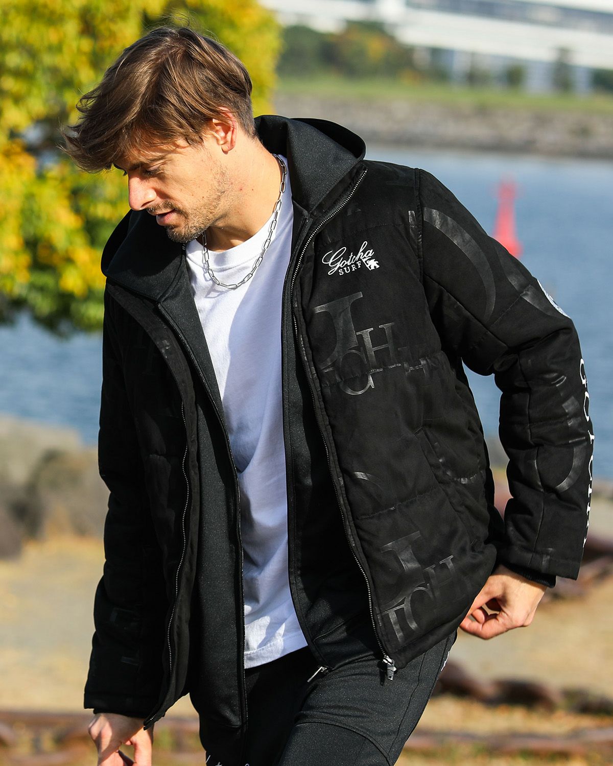 Karl Kani] 撥水 フェイクスウェード スタンド ダウン ジャケット  