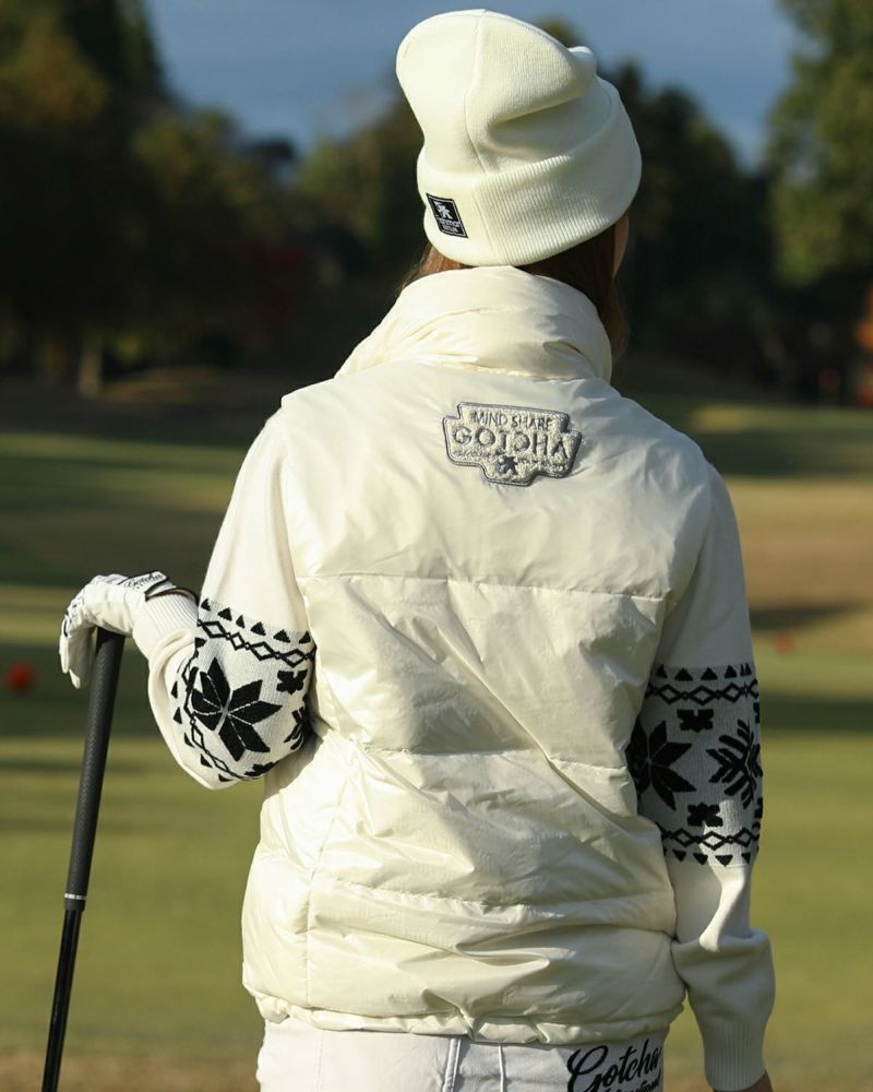 新品1piu1uguale3GOLFウノピュウノ/ゴルフダウンベスト/ホワイト7 1PIU1UGUALE3 RELAX｜アウター｜ジレ-ベスト｜SHIFFON