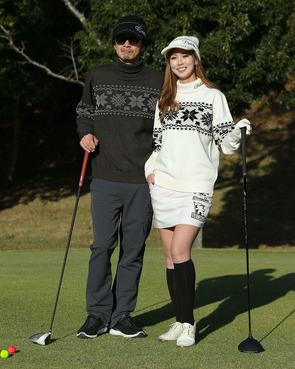 (左)ブラック：180cm67kg(Lサイズ着用) (右)ホワイト：170cm(Sサイズ着用)