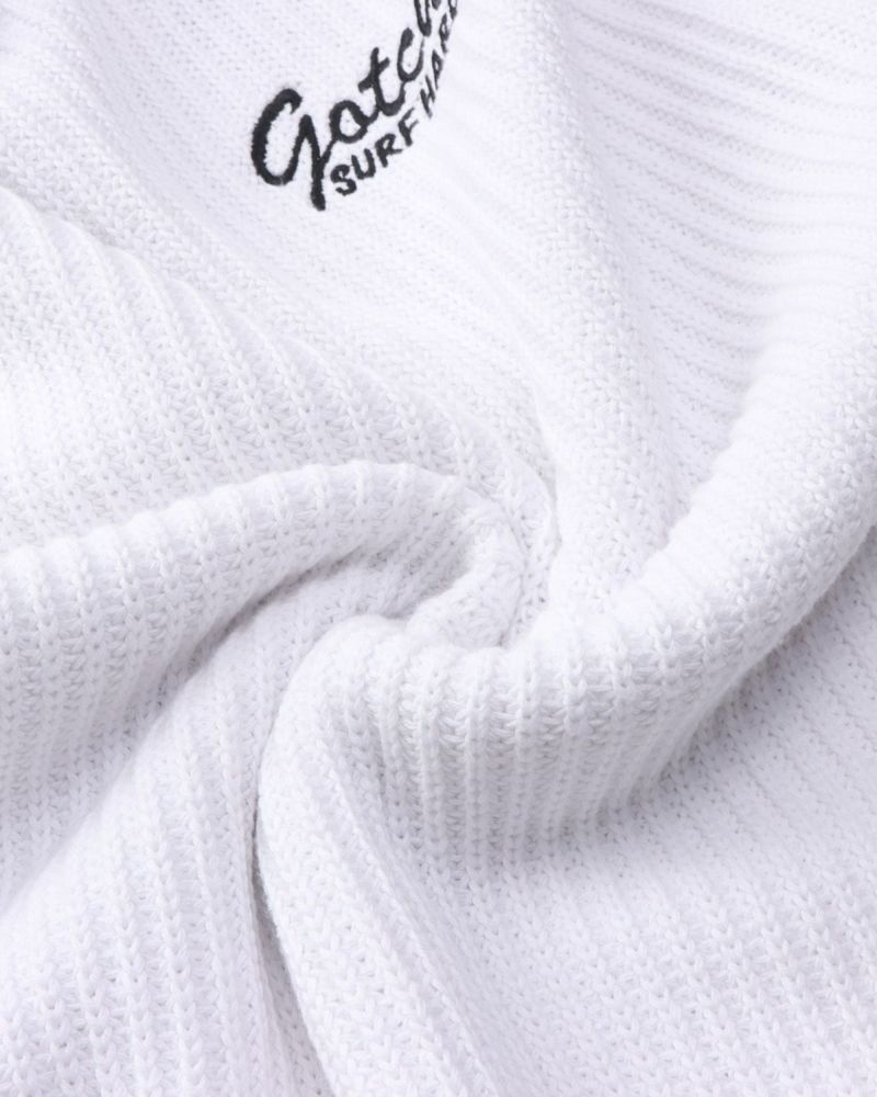 GOTCHA] ウォッシャブル リブ ライン Vネック 畦編み セーター | PEET