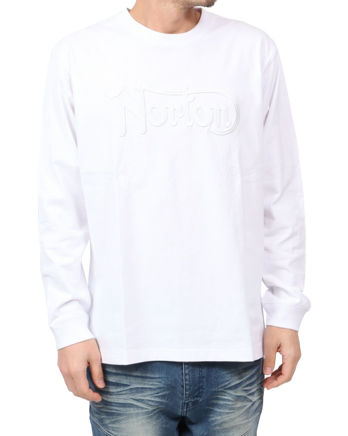 ホワイト：180cm67kg(Lサイズ着用)