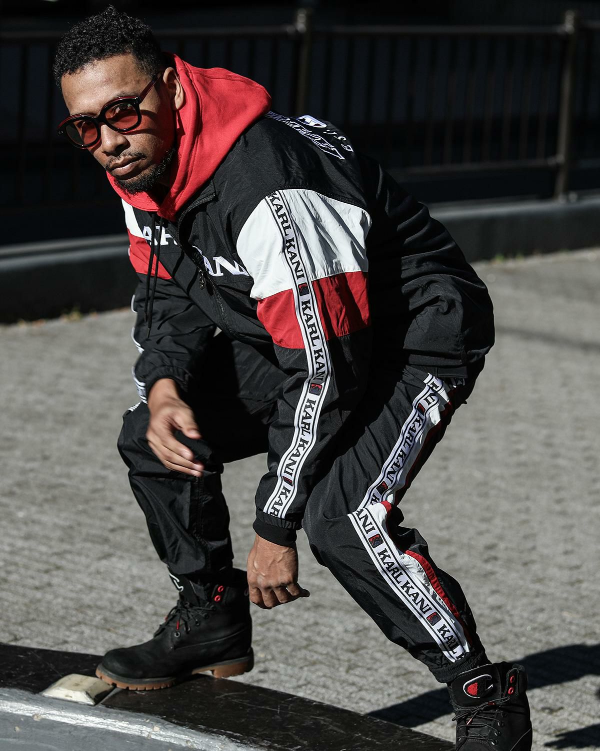 Karl Kani] ロゴ テープ カラー ブロック セットアップ ジャケット 