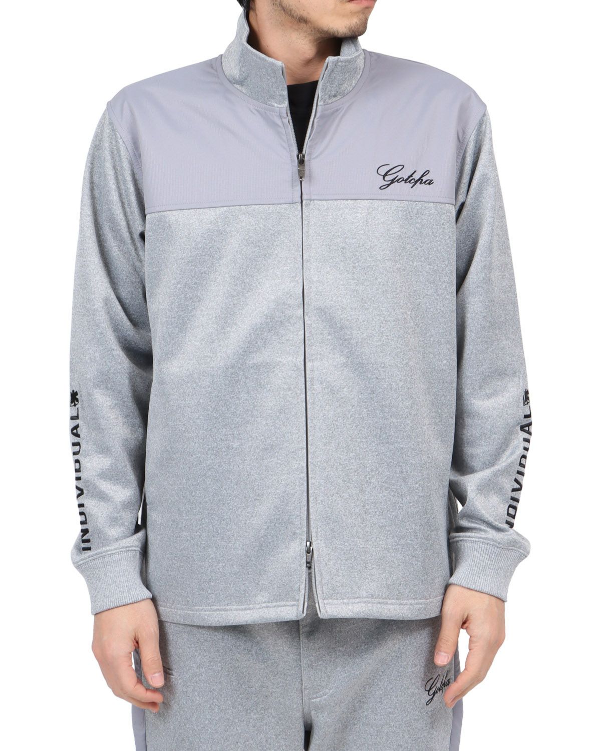 杢グレー：180cm67kg(Lサイズ着用)