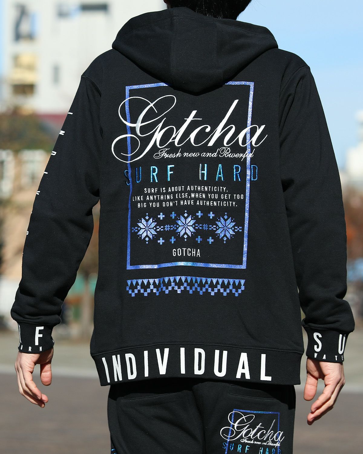 GOTCHA] ミニ裏毛 ブルー グラデ フルジップ パーカー | PEET ONLINE STORE