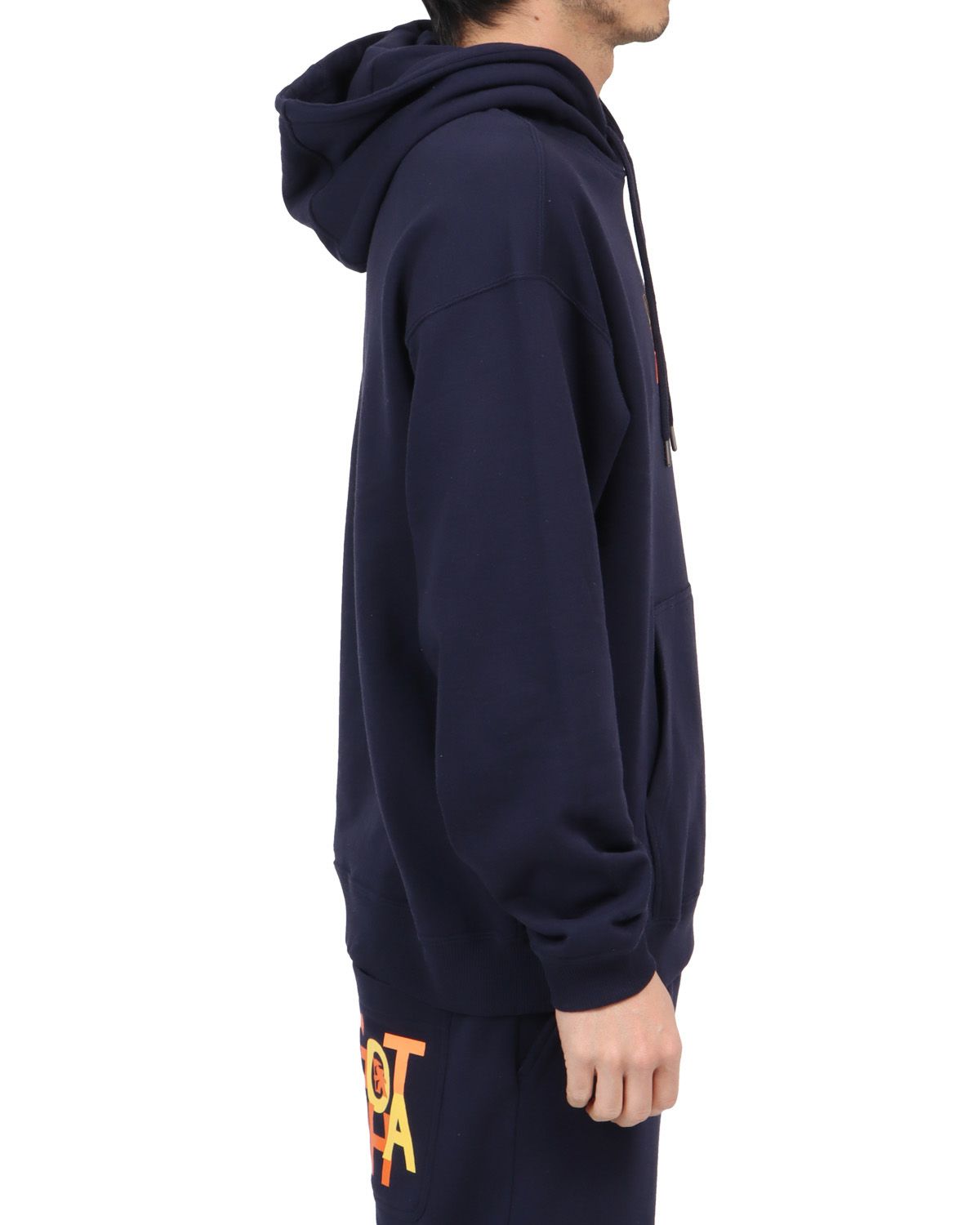 ネイビー：180cm67kg(Lサイズ着用)