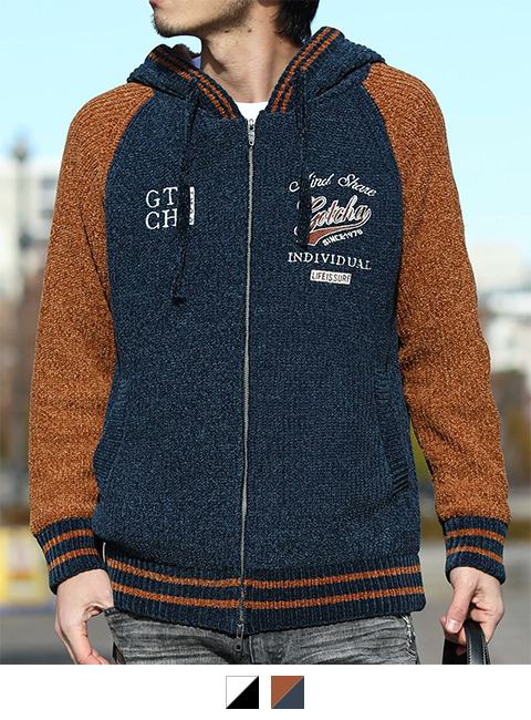 ネイビー：180cm67kg(Lサイズ着用)