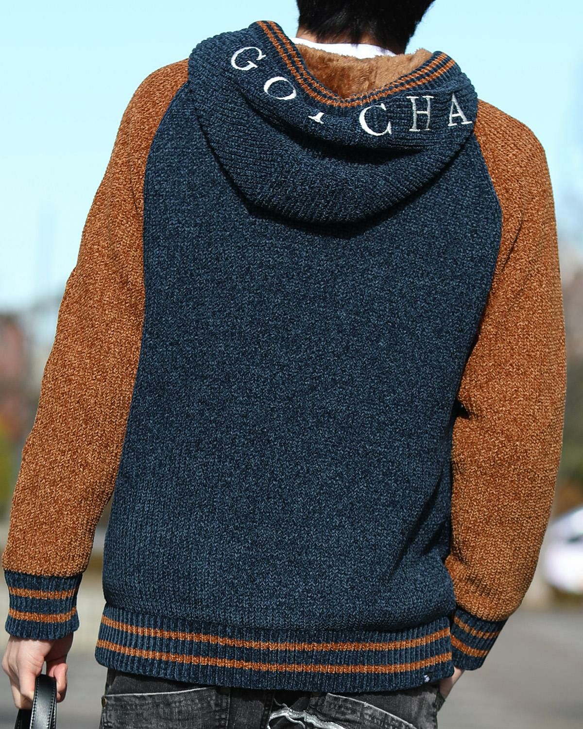 ネイビー：180cm67kg(Lサイズ着用)