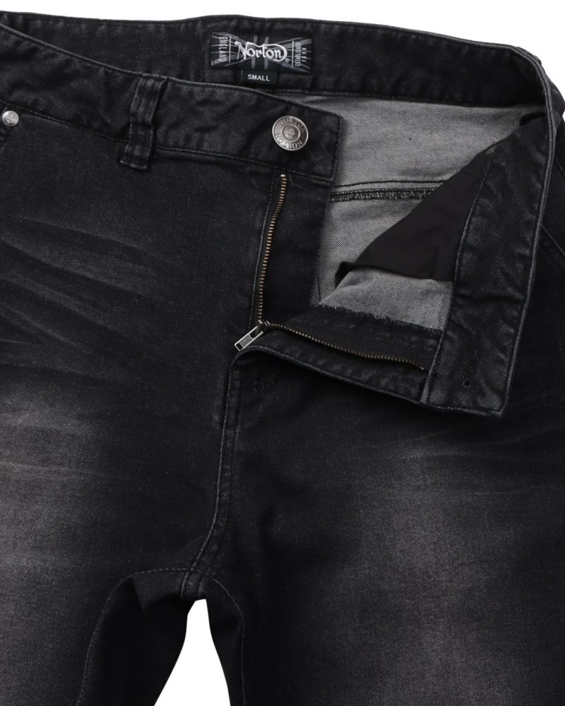 Norton] ストレッチ 刺繍 ブラック デニムパンツ | PEET ONLINE STORE