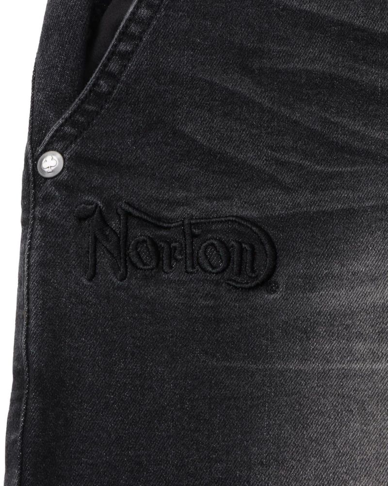 Norton] ストレッチ 刺繍 ブラック デニムパンツ | PEET ONLINE