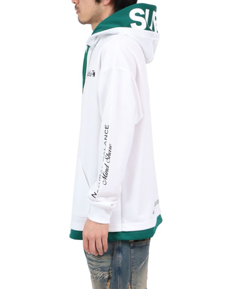 ホワイト：180cm67kg(Lサイズ着用)