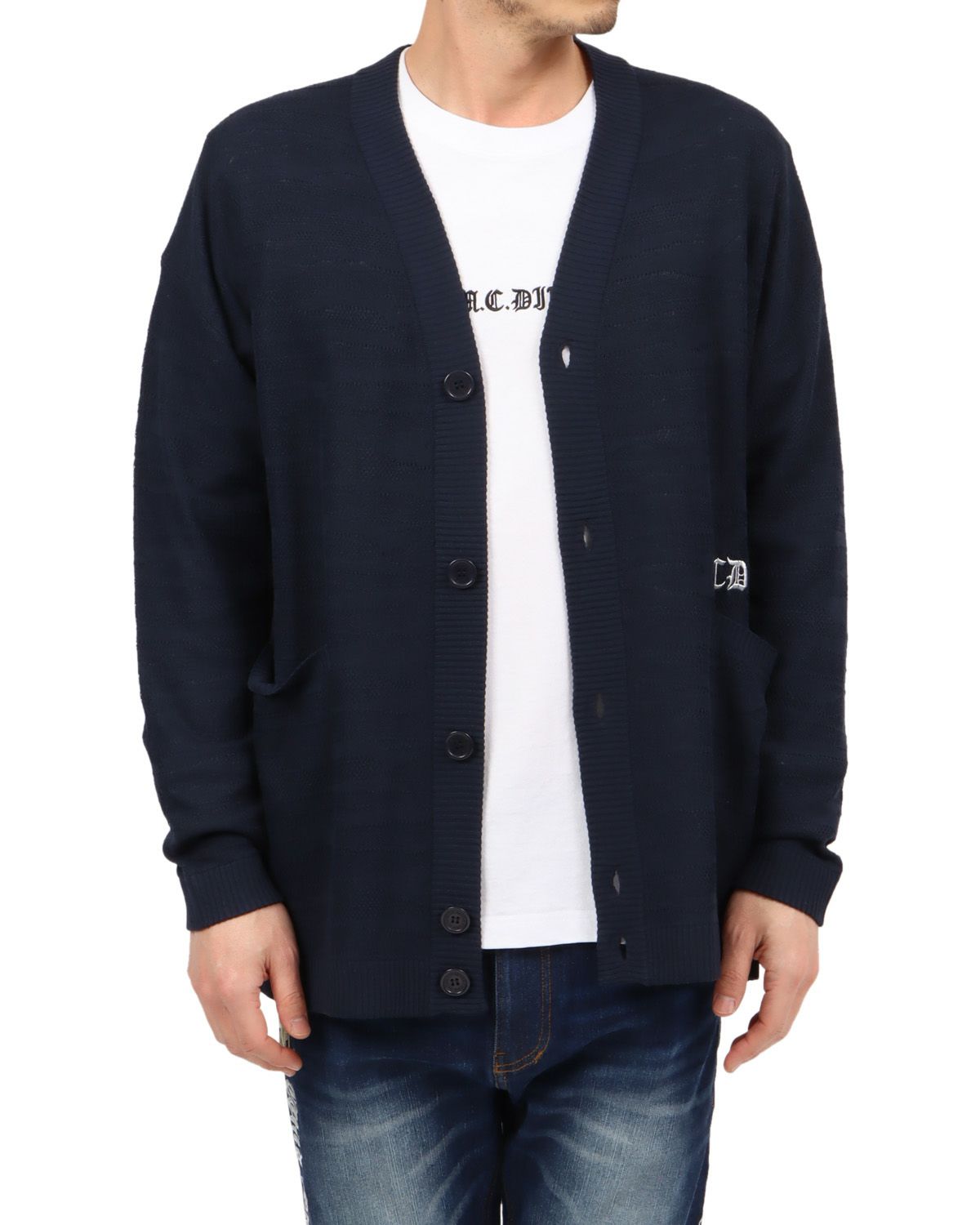 ダークネイビー：180cm67kg(Lサイズ着用)