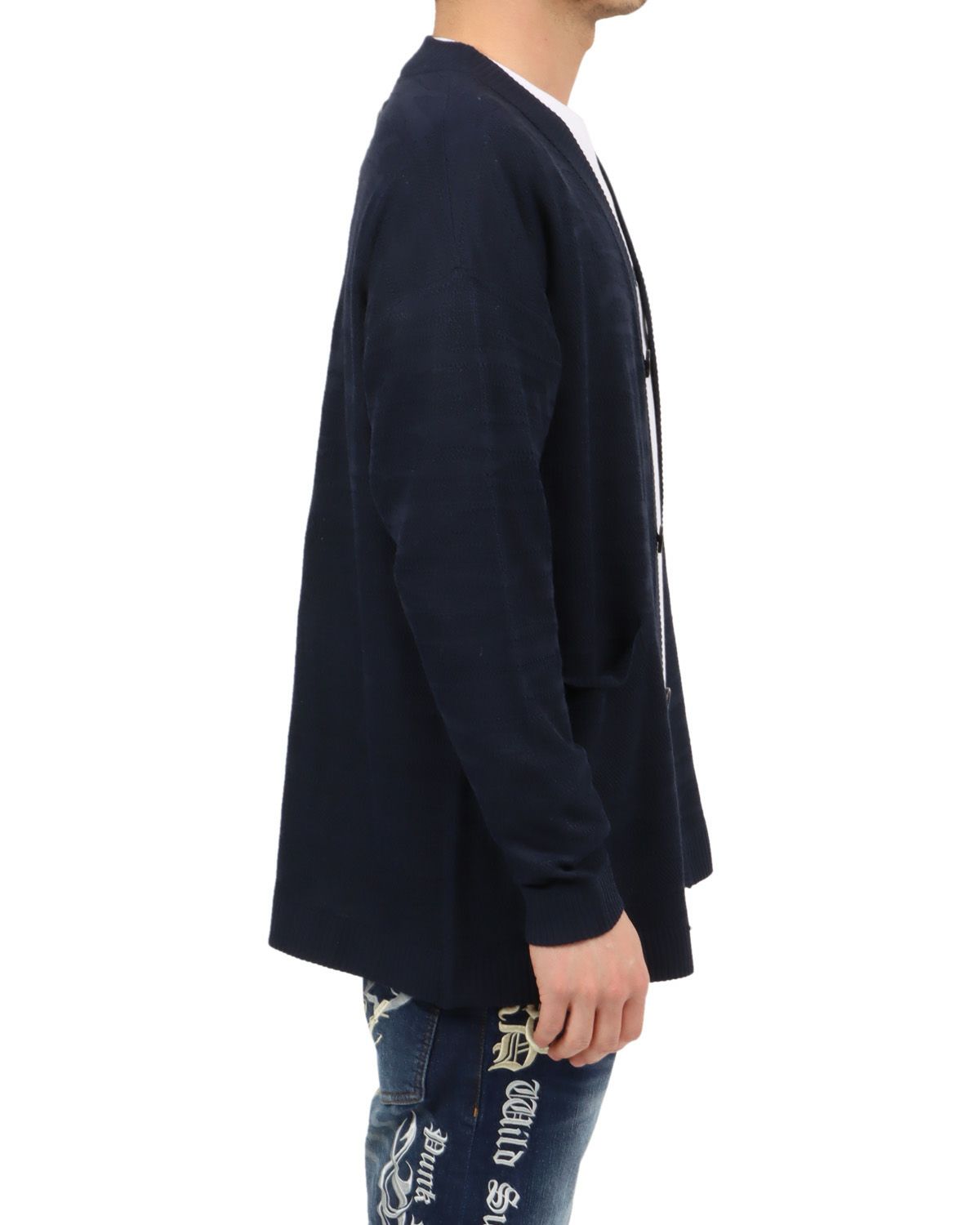 ダークネイビー：180cm67kg(Lサイズ着用)