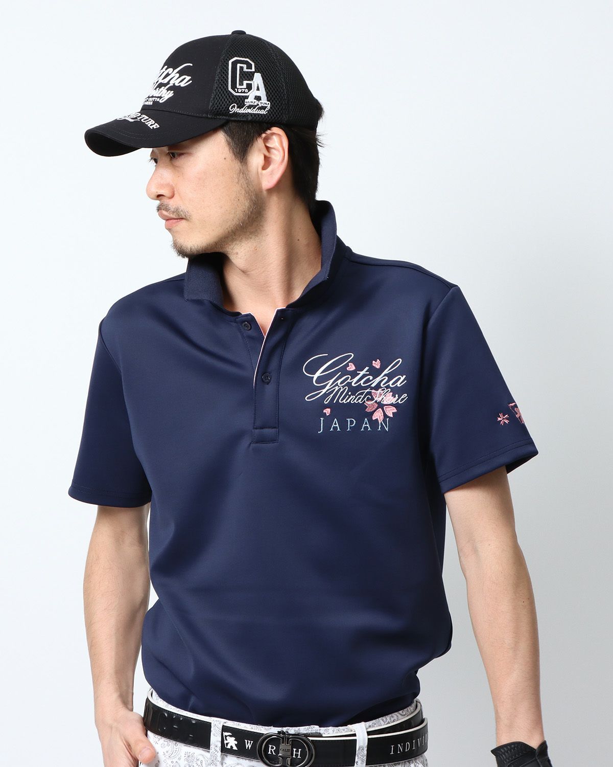 ネイビー：180cm67kg(Lサイズ着用)