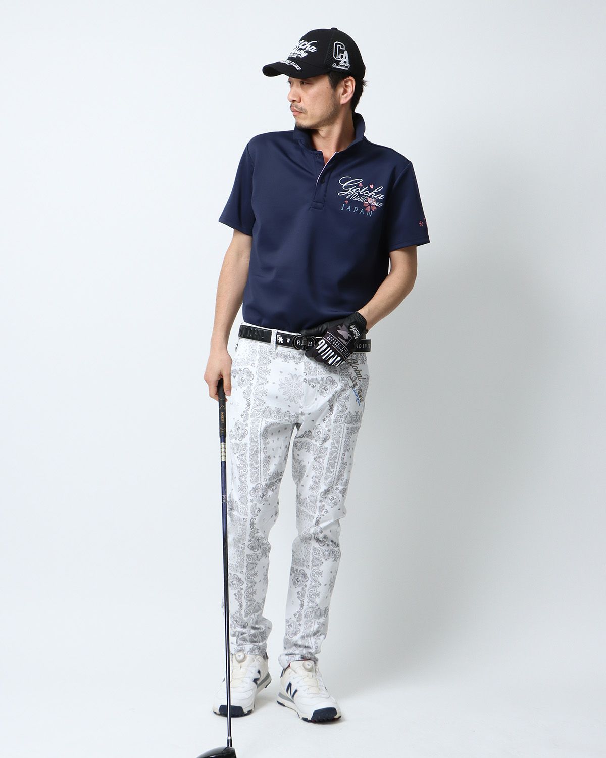 ネイビー：180cm67kg(Lサイズ着用)