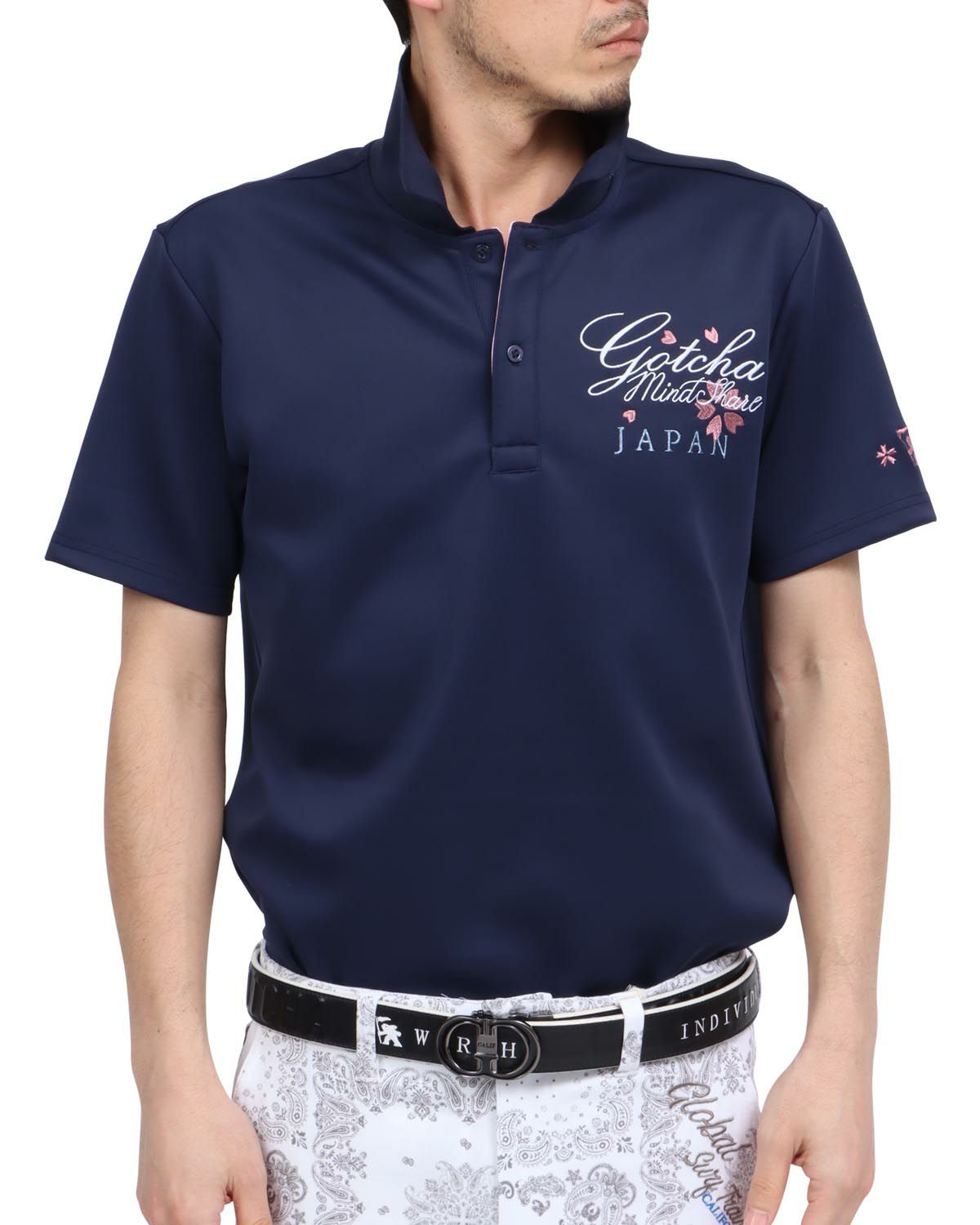 ネイビー：180cm67kg(Lサイズ着用)