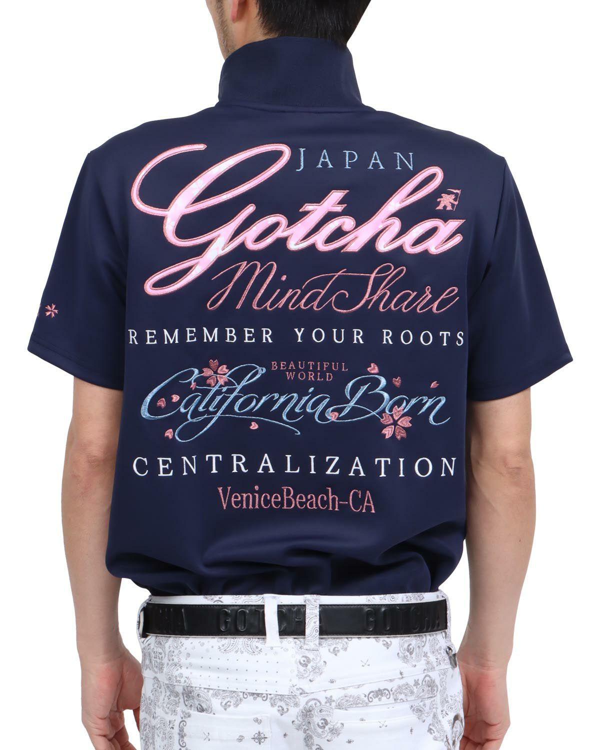 ネイビー：180cm67kg(Lサイズ着用)