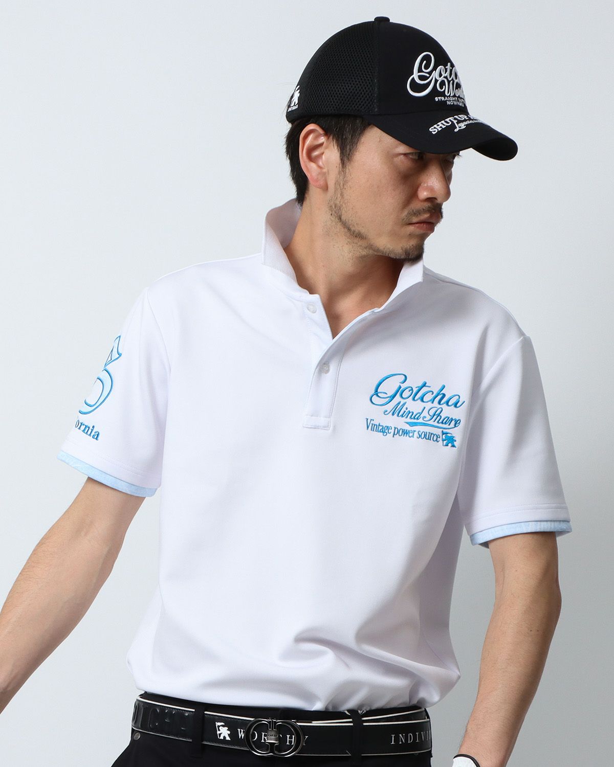 ホワイト：180cm67kg(Lサイズ着用)