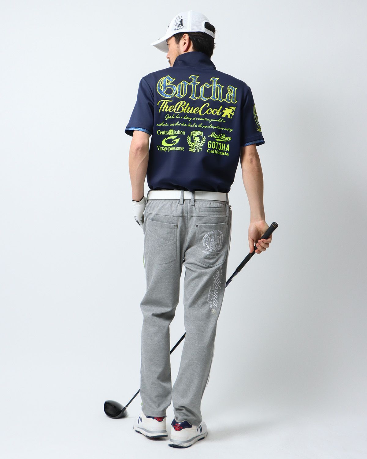 ネイビー：180cm67kg(Lサイズ着用)