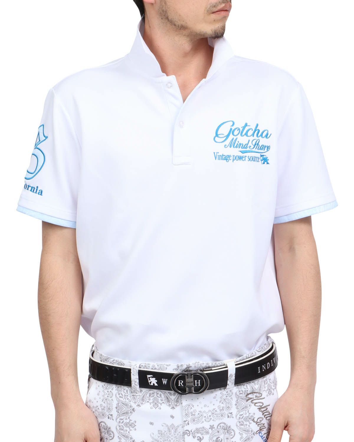 ホワイト：180cm67kg(Lサイズ着用)