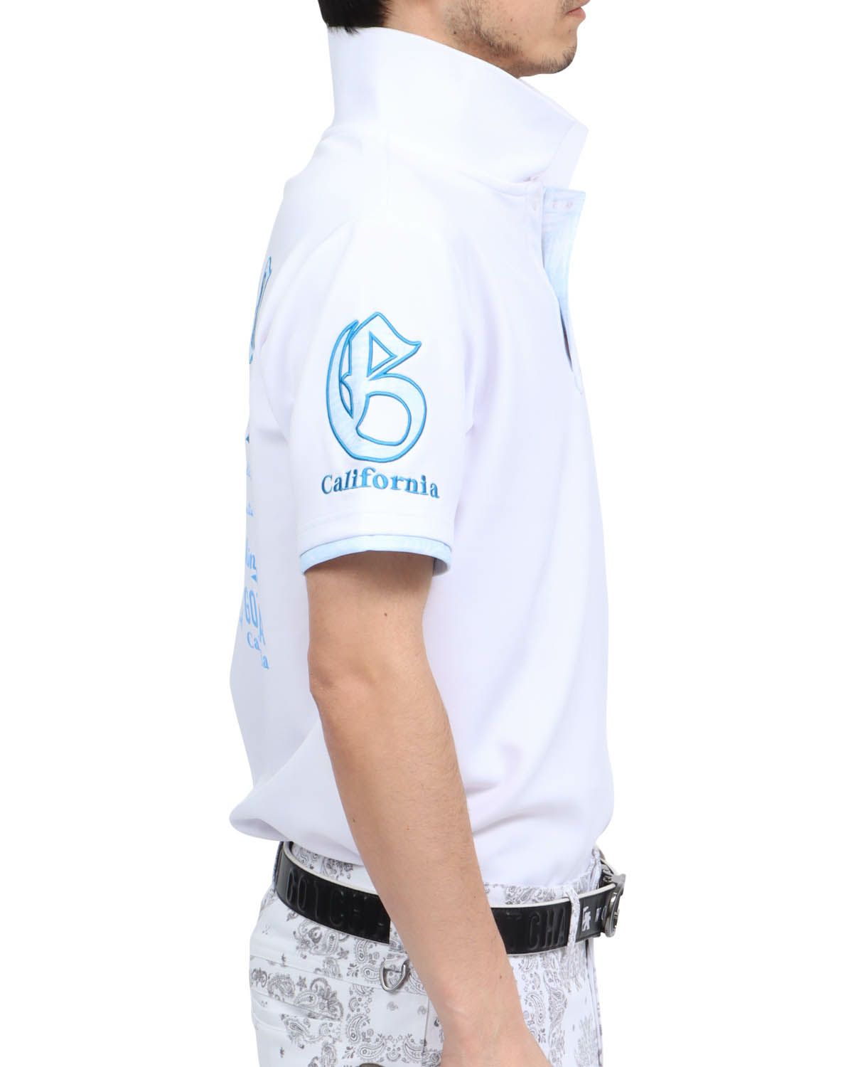 ホワイト：180cm67kg(Lサイズ着用)